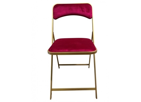 Chaise pliante PRO - Velours Rouge (Pour Intérieur exclusivement)