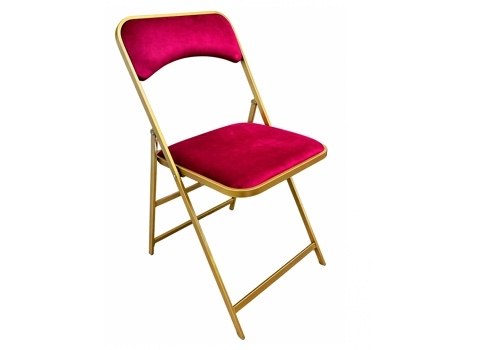 Chaise pliante PRO - Velours Rouge (Pour Intérieur exclusivement)