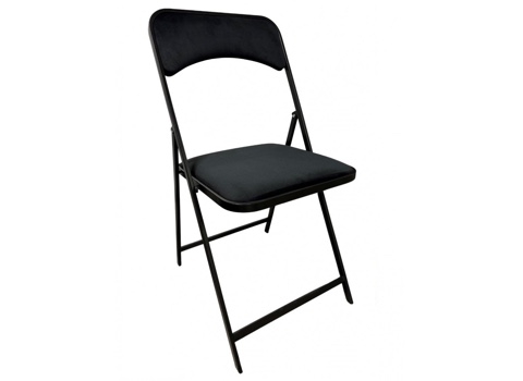 Chaise pliante PRO - Velours Noir (Pour Intérieur exclusivement)