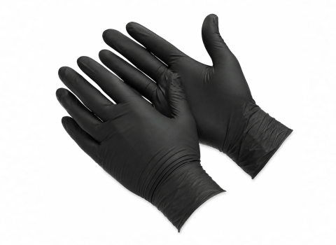 Boite de 100 gants jetables en nitrile noirs sans poudre 