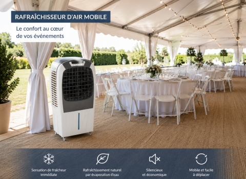 Rafraîchisseur d'air mobile professionnel 8000 m³/h - 450 w