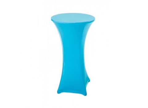 Housse extensible turquoise pour table mange-debout  Ø 60 cm