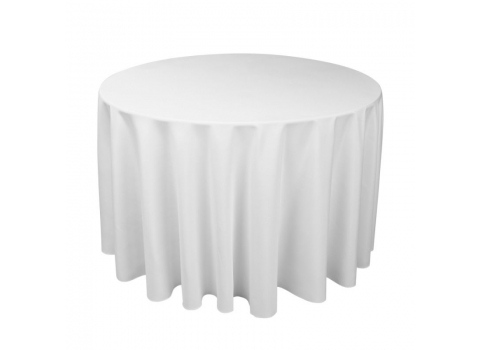 Pack Table ronde Ø 180 cm + nappe ronde UNIE Blanche 300 cm 