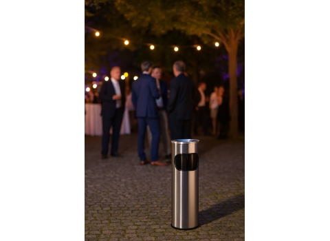 Corbeille d'extérieur avec cendrier étouffoir aluminium