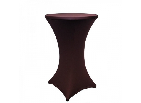 Housse extensible Chocolat pour table mange-debout  Ø 60 cm