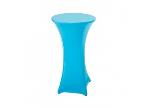 Pack Table Mange-Debout Ø 60 cm + Housse extensible Turquoise 