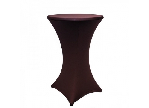 Pack Table Mange-Debout Ø 60 cm + Housse extensible Chocolat 