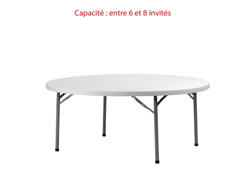 Table ronde - Ø 122 cm (6 à 8 invités)