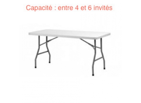 Table rectangulaire - 152 cm x 76 cm (4 à 6 invités)