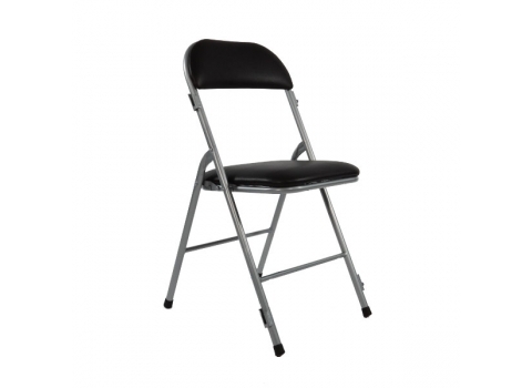 Chaise pliante Grise - Vinyle Noire (Pour Intérieur exclusivement)