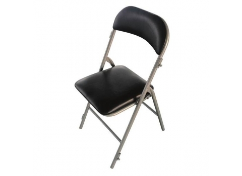Chaise pliante Grise - Vinyle Noire (Pour Intérieur exclusivement)