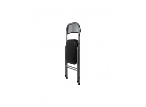 Chaise pliante Grise - Vinyle Noire (Pour Intérieur exclusivement)