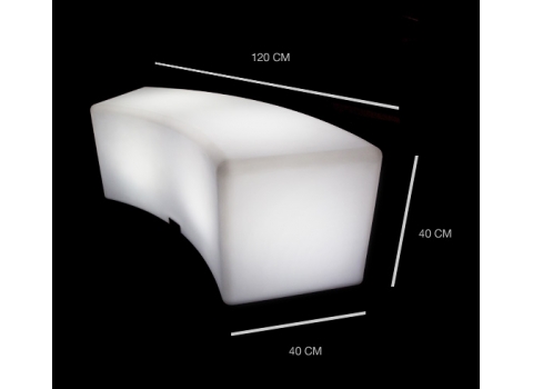 Banc arrondi lumineux sans fil