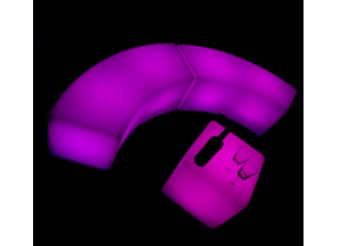 Banc arrondi lumineux sans fil