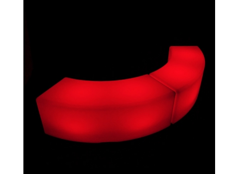 Banc arrondi lumineux sans fil