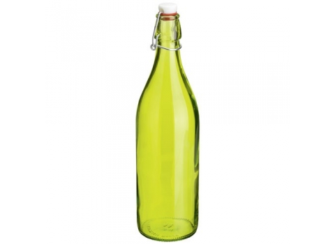 Bouteille en verre 1L - Coloris : Vert Anis