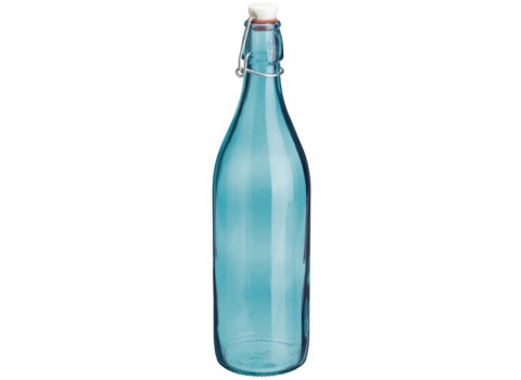 Bouteille en verre 1L - Coloris : Turquoise 