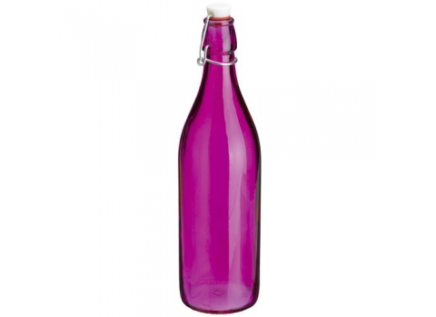 Bouteille en verre 1L - Coloris : Fuchsia 