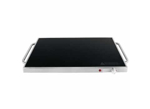 Plateau chauffant en Inox et Verre - 230W
