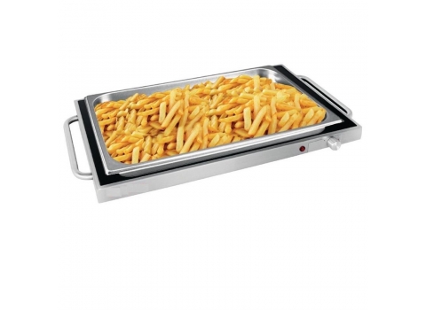 Plateau chauffant en Inox et Verre - 230W