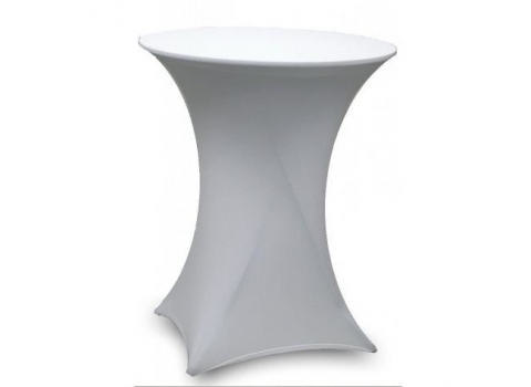 Pack Table Mange-Debout Ø 84 cm + Housse extensible Blanche