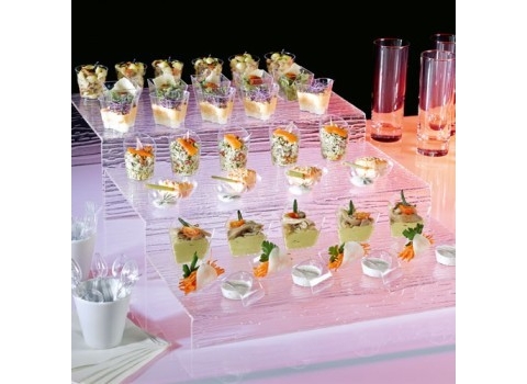 Présentoir de buffet à 3 étages - Transparent