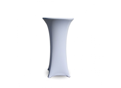 Housse extensible blanche pour table mange-debout Ø 60 cm