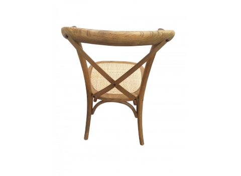 Chaise Bistrot Vintage dos croisé en Bois Vernis