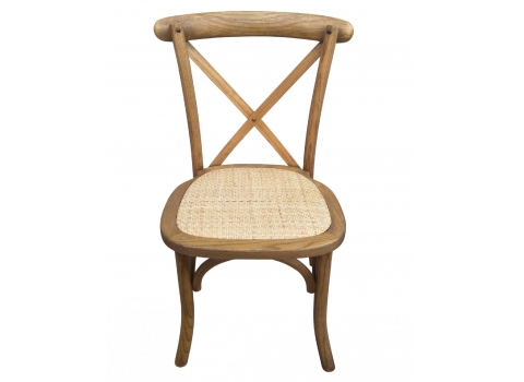 Chaise Bistrot Vintage dos croisé en Bois Vernis