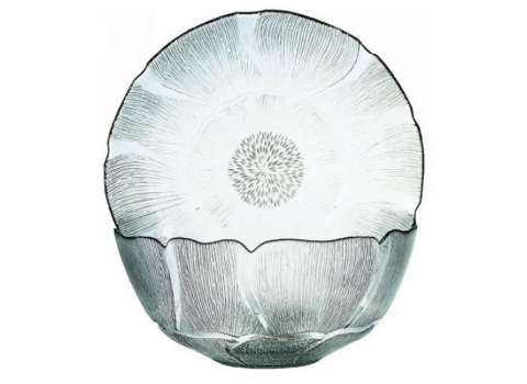 Saladier fleurs en verre 27 cm