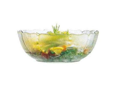 Saladier fleurs en verre 27 cm