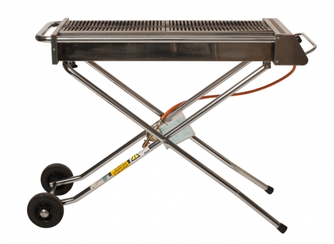 Barbecue pliant à gaz sur roulettes
