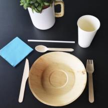 25 assiettes rondes écologiques en palmier Ø 20 cm