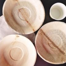 25 assiettes rondes écologiques en palmier Ø 20 cm
