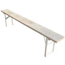 Banc en bois blanc vieilli 220 x 25 cm - 4 invités