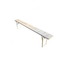 Banc en Bois Blanc Vieilli 220 x 25 cm - 4 invités 