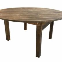 Table de réception RONDE Vintage en Bois :  Diamètre 153 cm (8 invités)