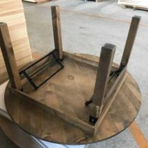 Table de réception RONDE Vintage en Bois :  Diamètre 153 cm (8 invités)