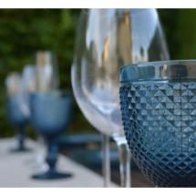 Verres en cristal taillé Bleu 