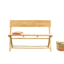 Banc pliant avec dossier en bambou naturel 