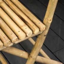 Banc pliant avec dossier en bambou naturel 