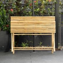 Banc pliant avec dossier en bambou naturel 