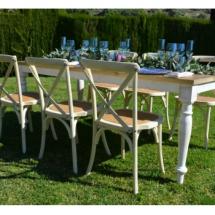 Chaise Bistrot Vintage dos croisé en Bois 