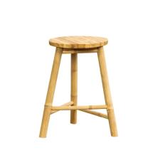 Tabouret trépied en bambou naturel 