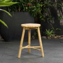 Tabouret trépied en bambou naturel 