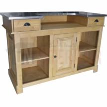 Meuble BAR en Pin Massif et Zinc - 160 cm