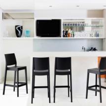 Chaise de Bar NOVA Noire avec dossier 