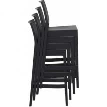 Chaise de Bar NOVA Noire avec dossier 