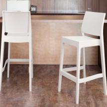 Chaise de Bar NOVA Blanche avec dossier 