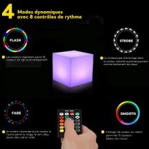 Cube lumineux 16 couleurs sur batterie 20 cm 